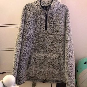vs pink sherpa pullover